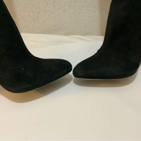 PRADA Black Suede Knee Stiletto Boots Size 39 - Picture 6 of 16
